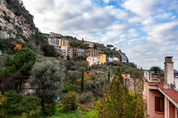 Sorrento, Italy. Panoramic realistic view of Sorrento city in the winter