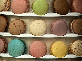 Tasty macaroons many flavours detail