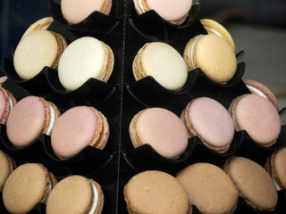 Tasty macaroons many flavours detail