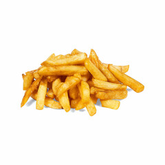 A tempting pile of golden French fries with a crispy texture, perfectly cooked and ready to enjoy