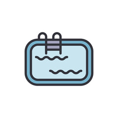 Illustration Of A Rectangular Swimming Pool With Ladder Isolated