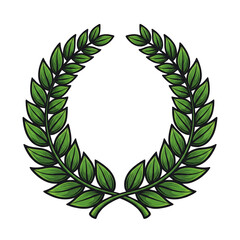 green laurel wreath
