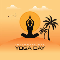 
Vector illustration of International Yoga day concept banner