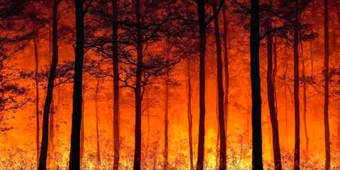 Fototapeta premium Fiery Forest Inferno.