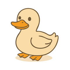 A cute, flat-style digital illustration of a cartoon duck.