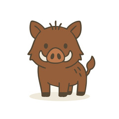 A flat vector illustration of a wild boar with tusks.