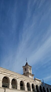 Cabildo, the main old building of the city of Salta and the blue sky