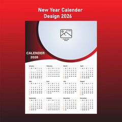 New Calender design 2026 new colour design template
