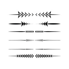 Obraz premium Set of Six Black and White Arrowhead Dividers for Graphic Design Elements
