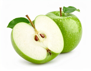 Organic Apples Fresh and Crisp on White Background &ndash; Natural Healthy Fruit Packed with Vitamins