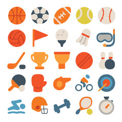 Sporting Goods: Collection of Popular Sports Equipment Icons