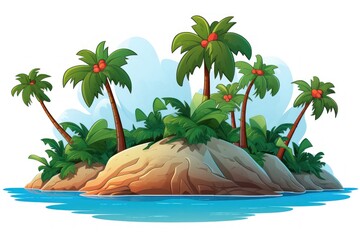 Obraz premium Tropical island with palm trees