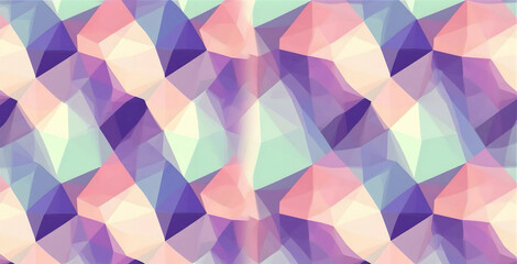 Fototapeta premium Modern Low-Poly Geometric Mosaic Pattern with Pastel Palette