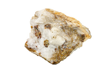 Close-up of caramelized blende mineral, isolated on white background