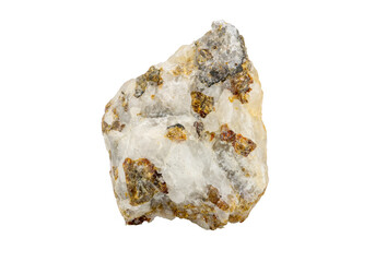 Close-up of caramelized blende mineral, isolated on white background