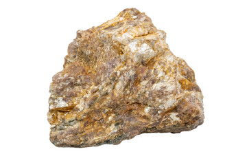 Close-up of caramelized blende mineral, isolated on white background