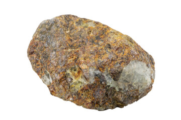 Close-up of caramelized blende mineral, isolated on white background