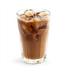A glass of ice Espresso Coffee with milk beverage coffee drink.