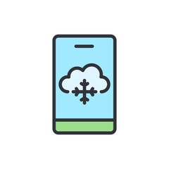 Winter Weather Application Displayed On Smart Phone Device Screen