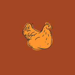 Hand drawn abstract vector graphic illustration collection with cute, stylized domestic animals rooster and hen character.Trendy modern farm design concept.Vector line farm animal symbol. animal icons