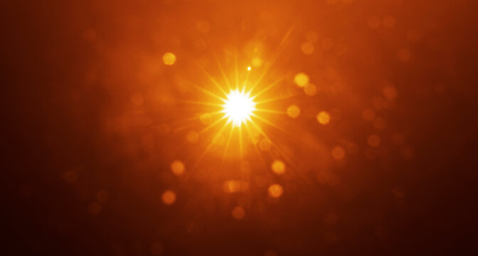 Sun rays beams sunrays with bokeh on yellow golden gold sky background. Summertime summer season picture with sunburst sunbeams. Bright sunny illustration Abstract colorful banner template. sunburst