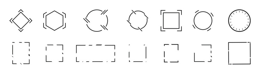 Abstract geometric line frame collection. Geometric polyhedron thin line frames, Abstract geometric line frame collection polyhedron thin line frames, VECTOR ILLUSTRATION