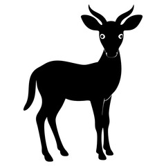 Obraz premium A cute impala full black silhouette vector illustration design