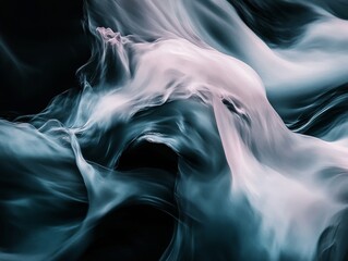 Naklejka premium abstract digital background with wavy smooth lines in form of smoke, water or waves. Advertisement concept with wide copy space for text. commercial, editorial advertisement, surreal surrealism.