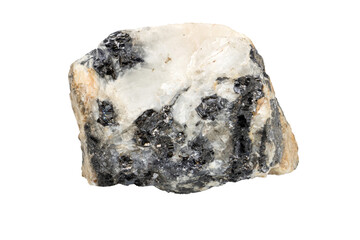Close-up of blende mineral, isolated on white background