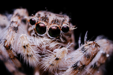 Macro Photography: Jumping Spider with Water Droplets