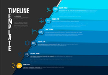 Timeline Template Presentation Design - Blue Gradient