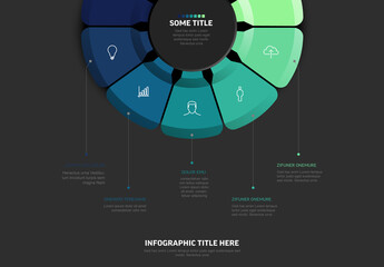 Modern Dark Circular Infographic Template with Icons