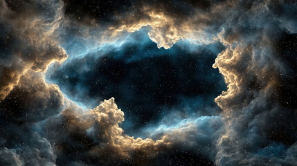 Stunning view of soft pastel nebulous clouds abstract space, evoking sense of wonder