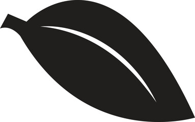 Minimal Leaf Silhouette Vector in Black Graphic Style