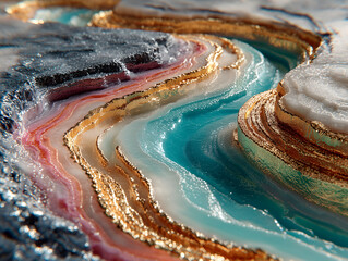 colorful water in the mountains