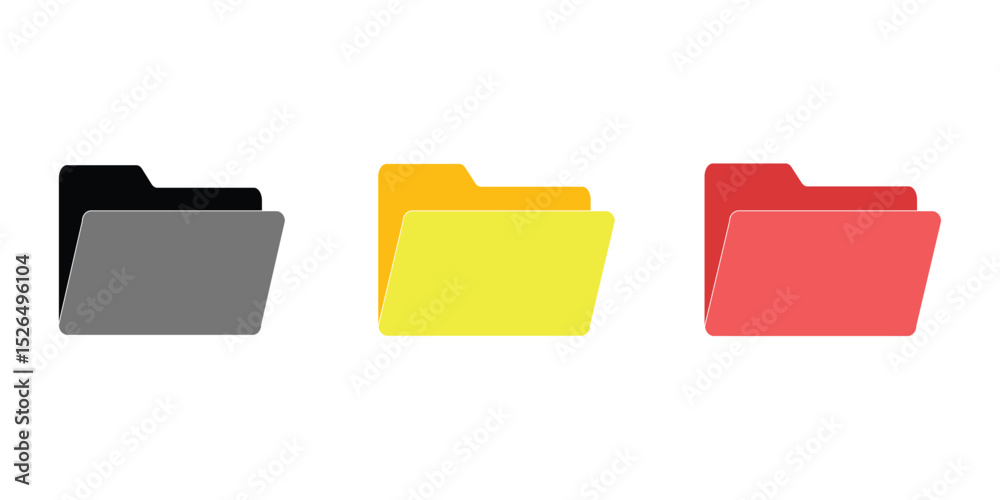 Aufkleber computer file folder icons set. colorful document folders. office folder icons with documents. folde
