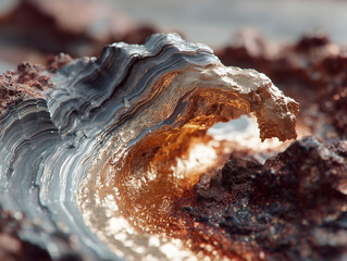 Obraz premium Melting metal, abstract visualization, metallic textures, sharp focus,