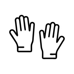 Obraz premium Gloves, outline icon. Black illustration, vector. Modern minimal flat design, white background. 