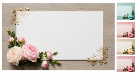 Elegant floral invitation card mockup