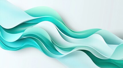 Fototapeta premium Abstract teal and light blue wavy design.