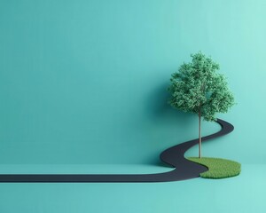 Abstract path branching into work journey and personal growth path