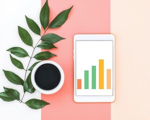 Tablet screen split into productivity app and wellness tracker