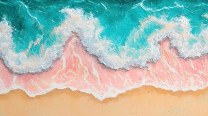Obraz premium Tropical beach turquoise wallpaper vibrant.