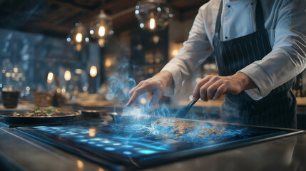 High-Tech Cooking with Induction Stove in Modern Kitchen