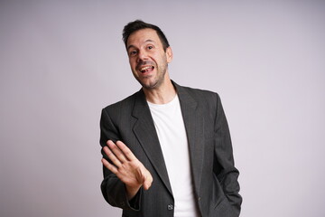 Male Model Showing Different Emotions on White Studio Background