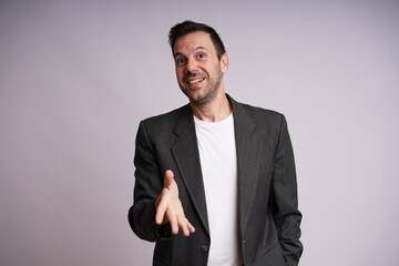 Male Model Showing Different Emotions on White Studio Background