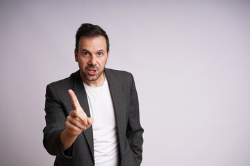 Male Model Showing Different Emotions on White Studio Background