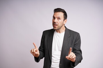 Male Model Showing Different Emotions on White Studio Background