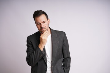Male Model Showing Different Emotions on White Studio Background