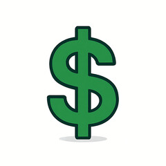 Obraz premium Green dollar sign icon representing currency and finance concepts in economic transactions 
